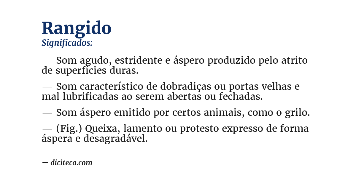 Significado de rangido