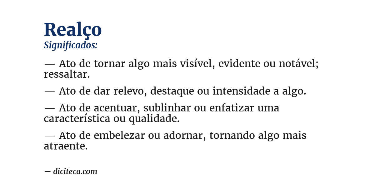 Significado de realço