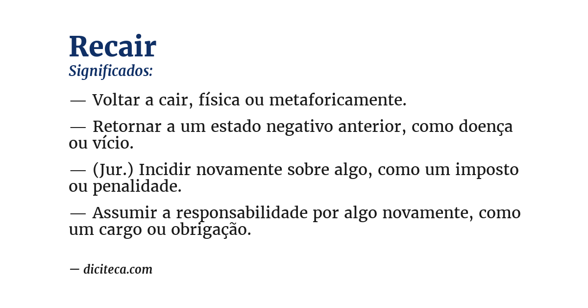 Significado de recair