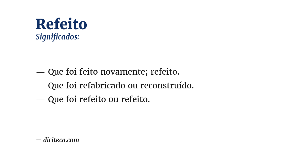 Significado de refeito