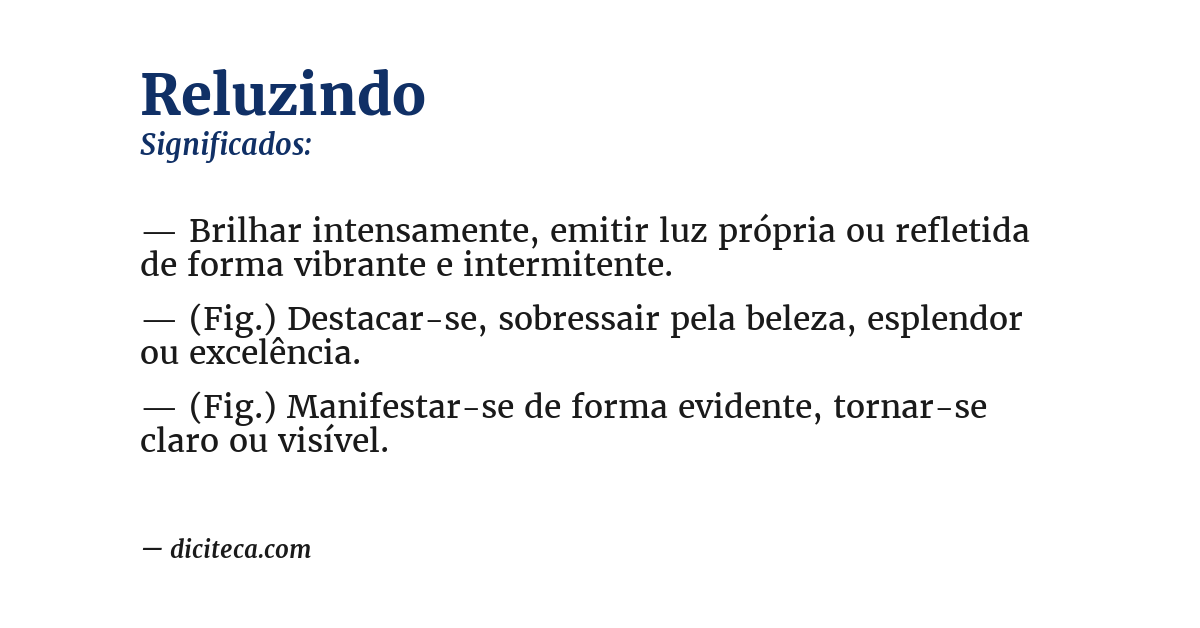 Significado de reluzindo