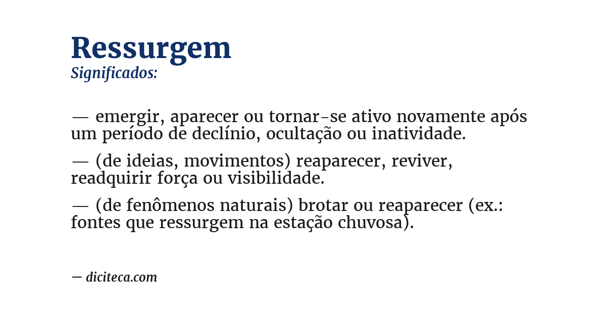 Significado de ressurgem