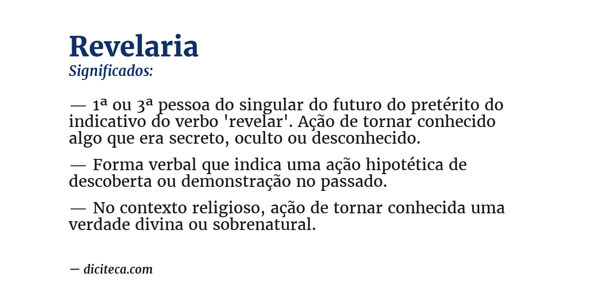 Significado de revelaria