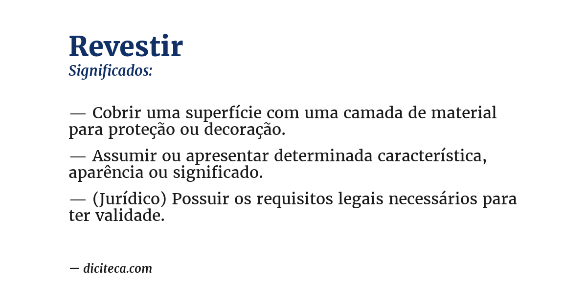 Significado de revestir