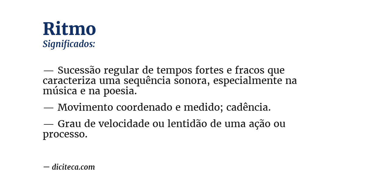 Significado de ritmo