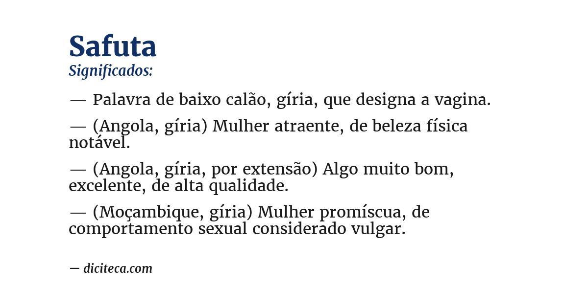 Significado de safuta