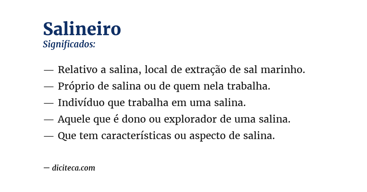 Significado de salineiro