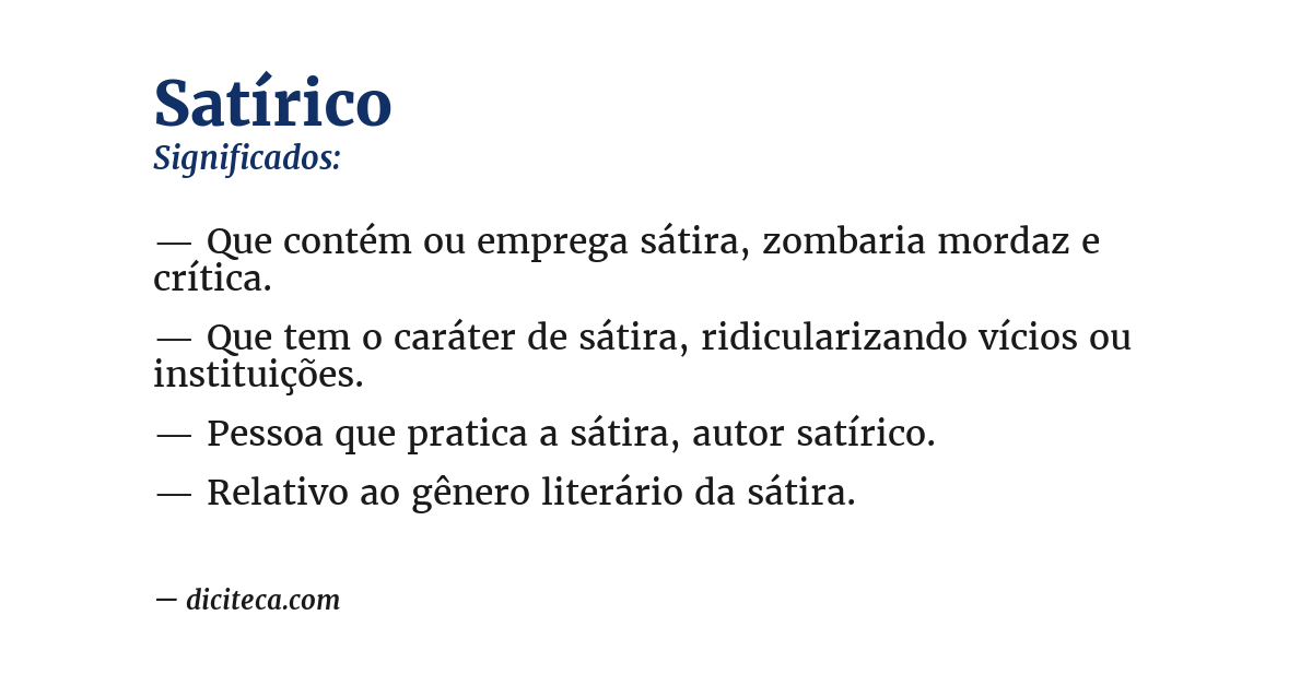 Significado de satírico