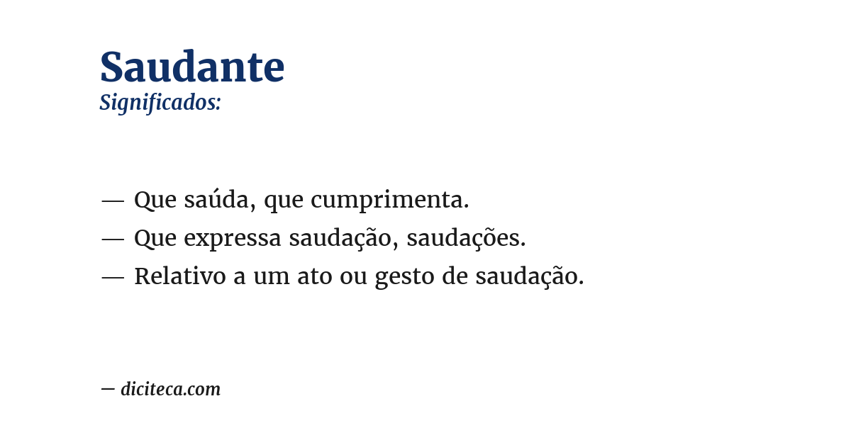 Significado de saudante