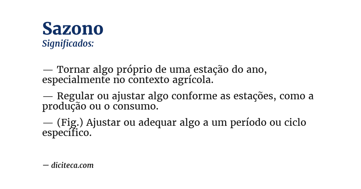 Significado de sazono
