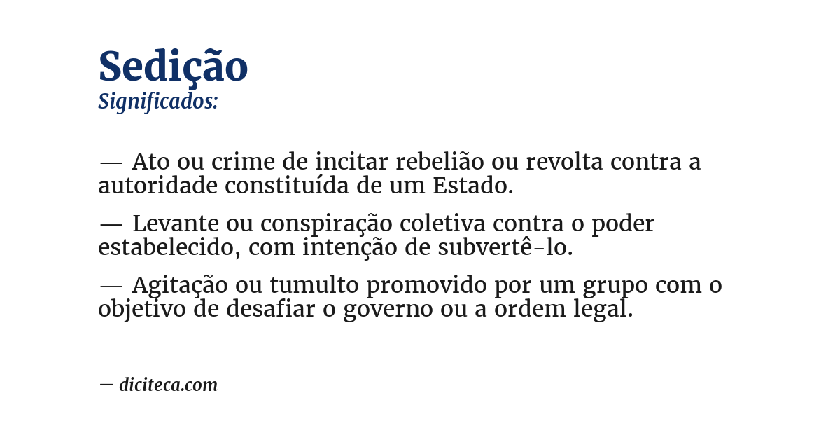 Significado de sedição