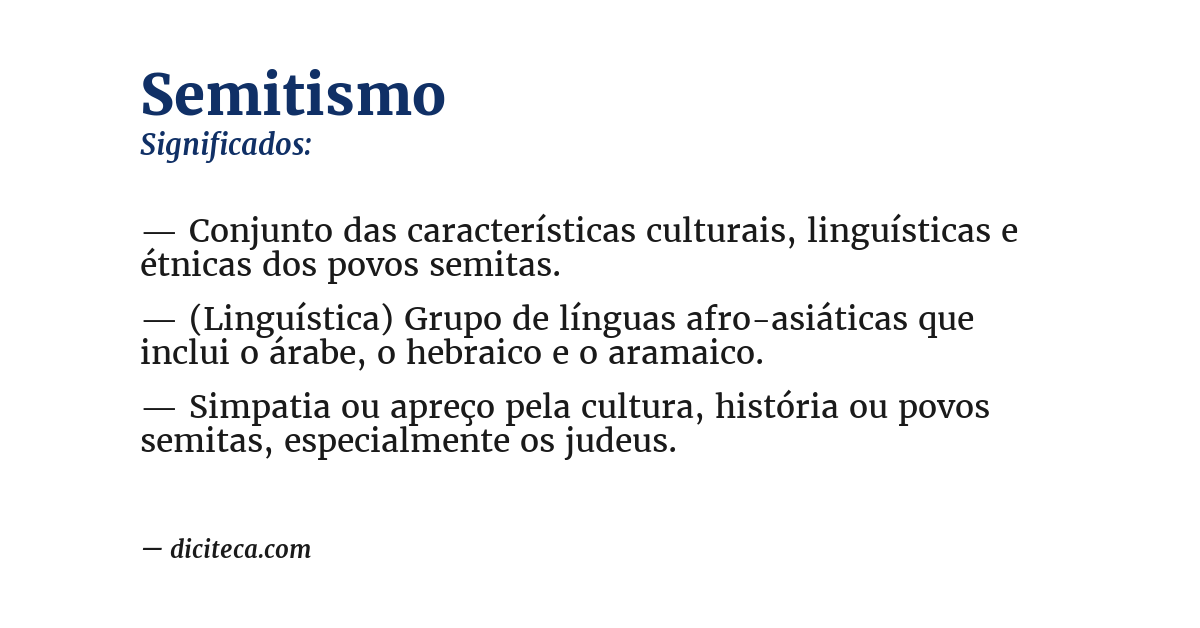 Significado de semitismo