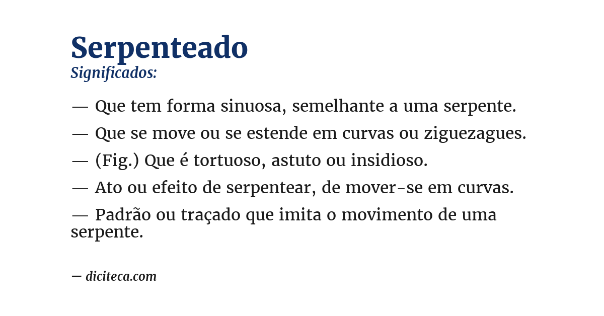 Significado de serpenteado