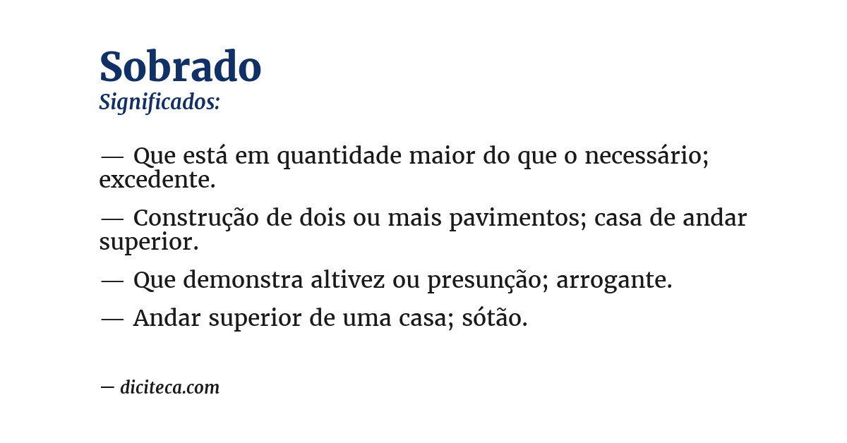 Significado de sobrado