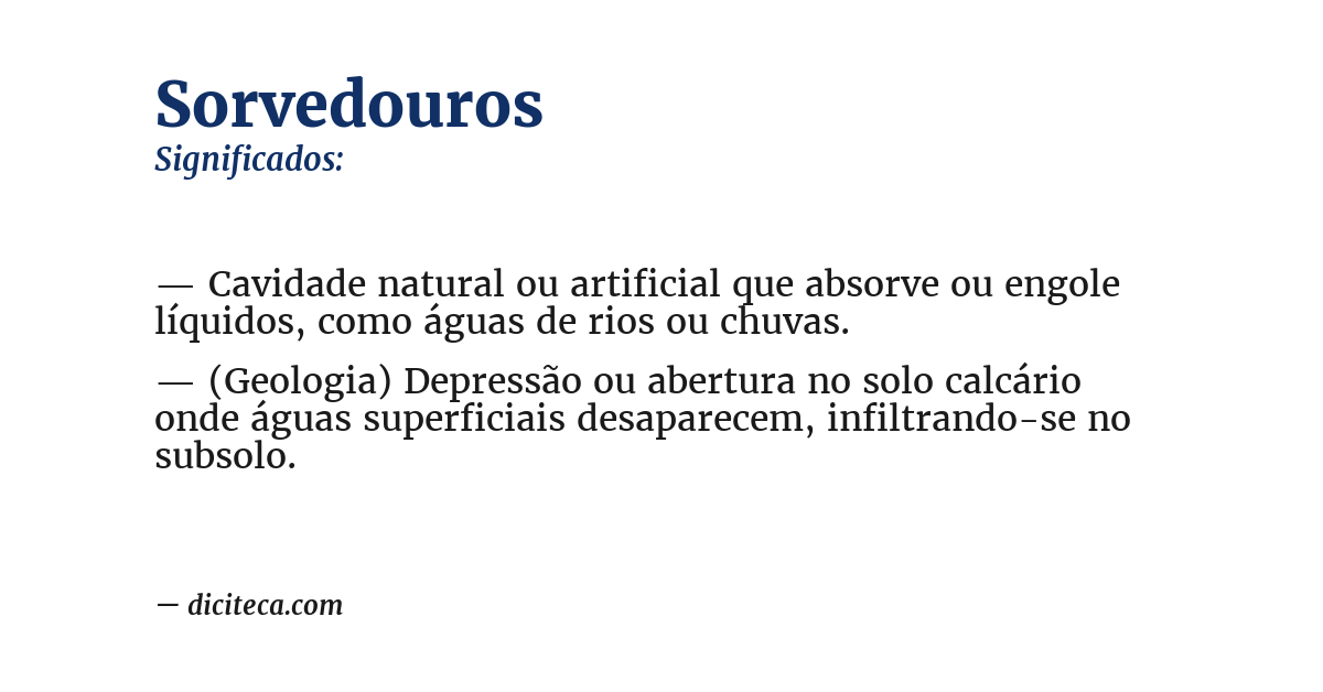 Significado de sorvedouros