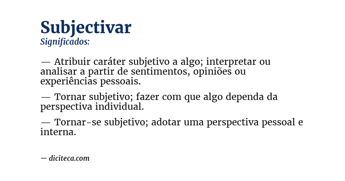 Significado de subjectivar
