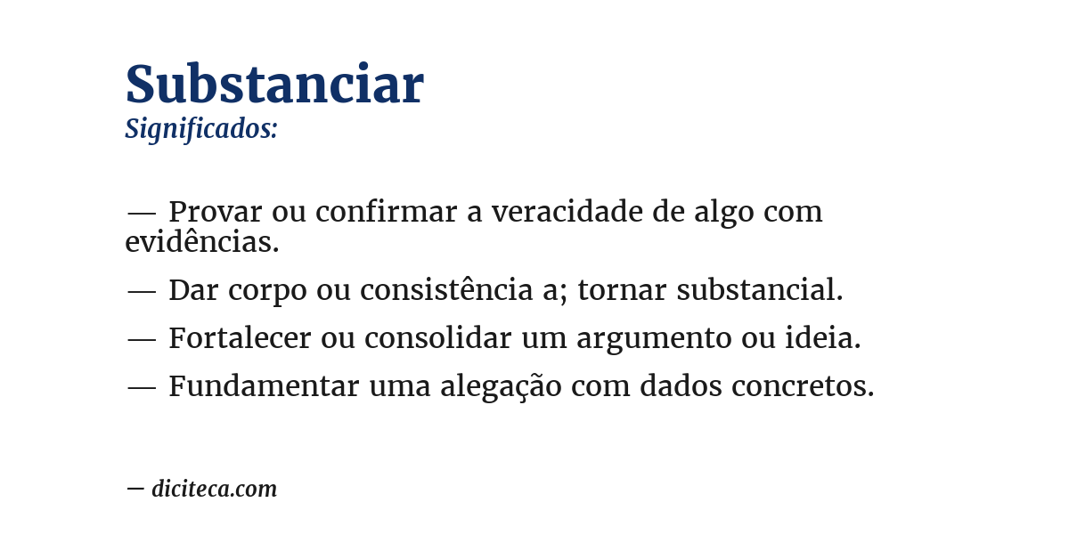 Significado de substanciar