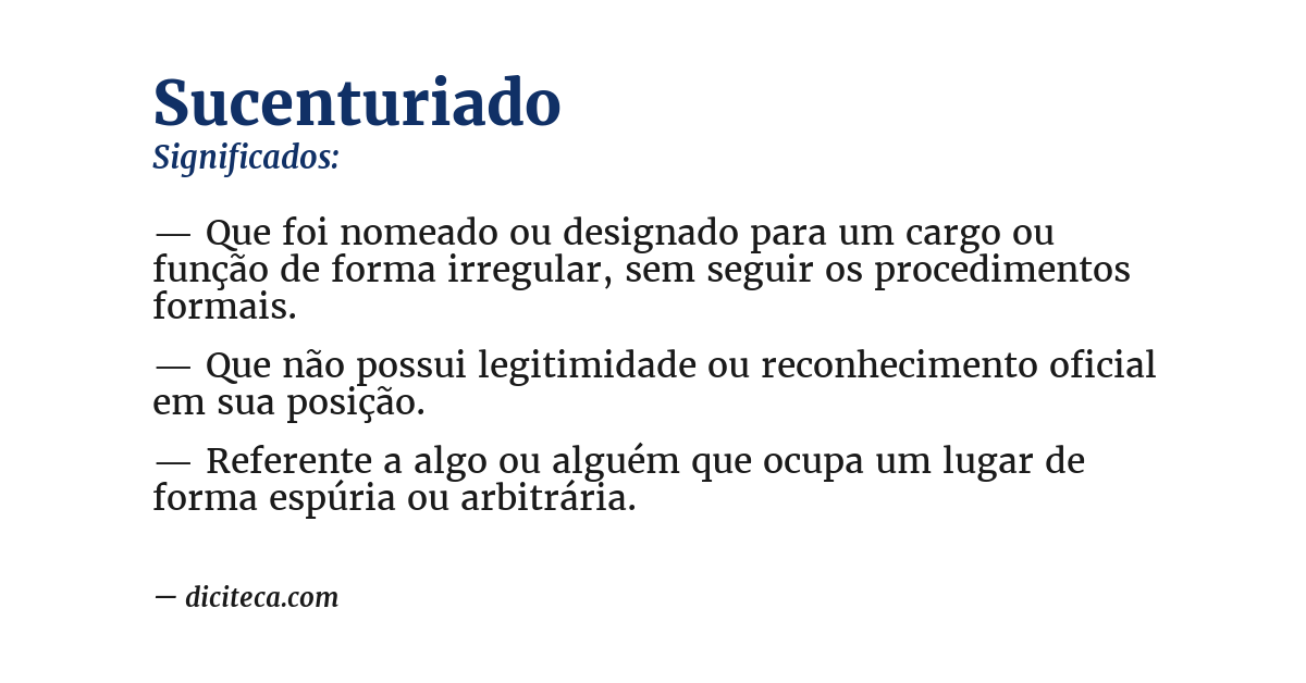 Significado de sucenturiado