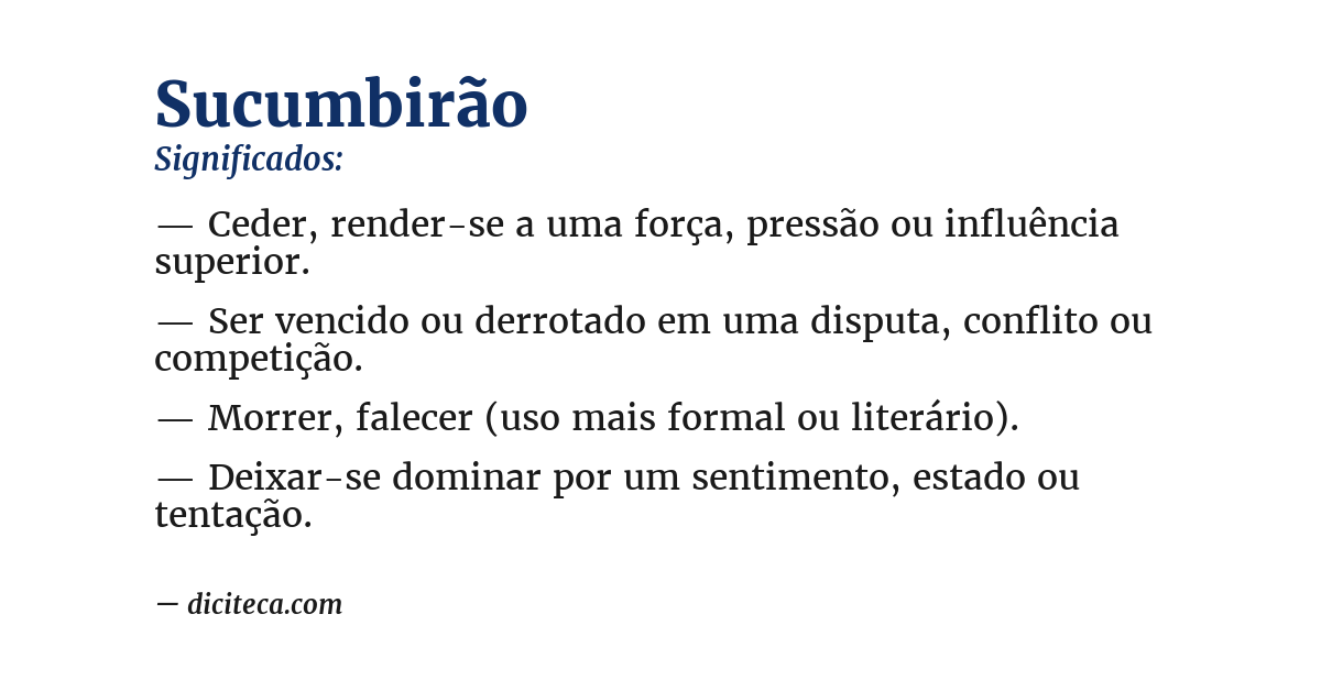 Significado de sucumbirão