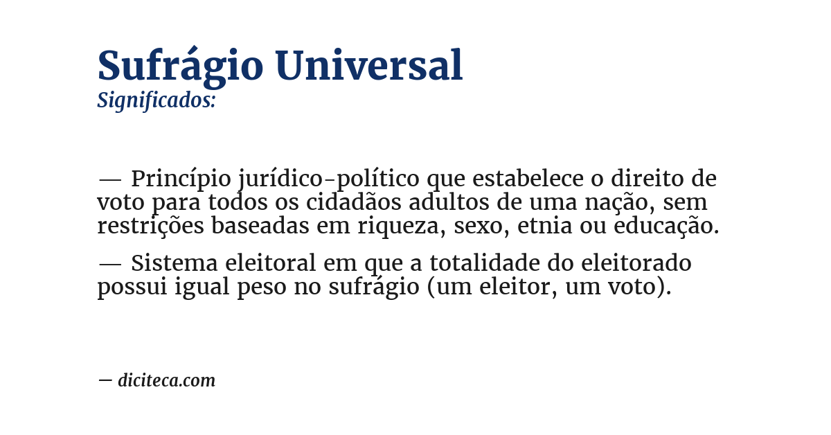 Significado de sufrágio universal