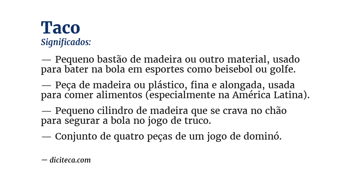 Significado de taco