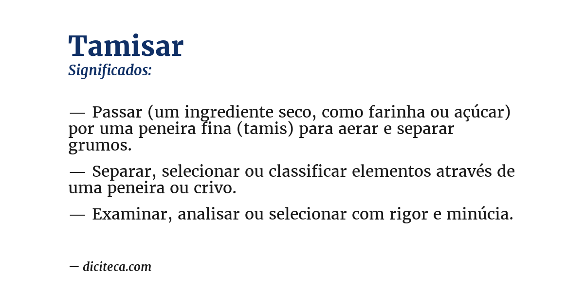 Significado de tamisar