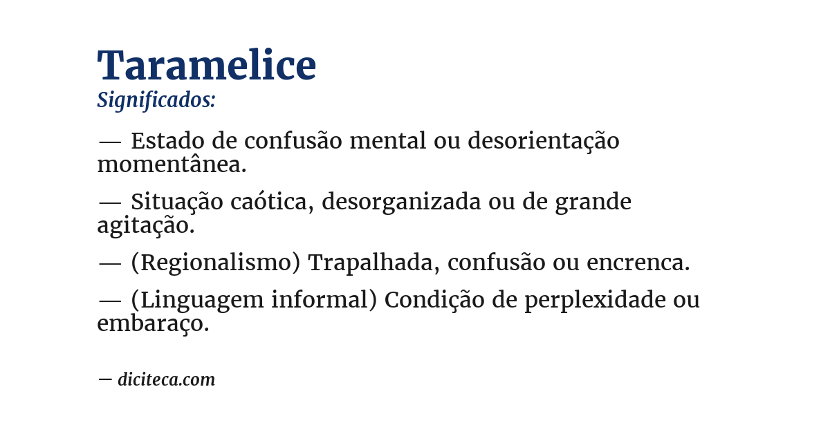 Significado de taramelice