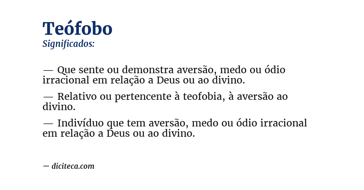 Significado de teófobo