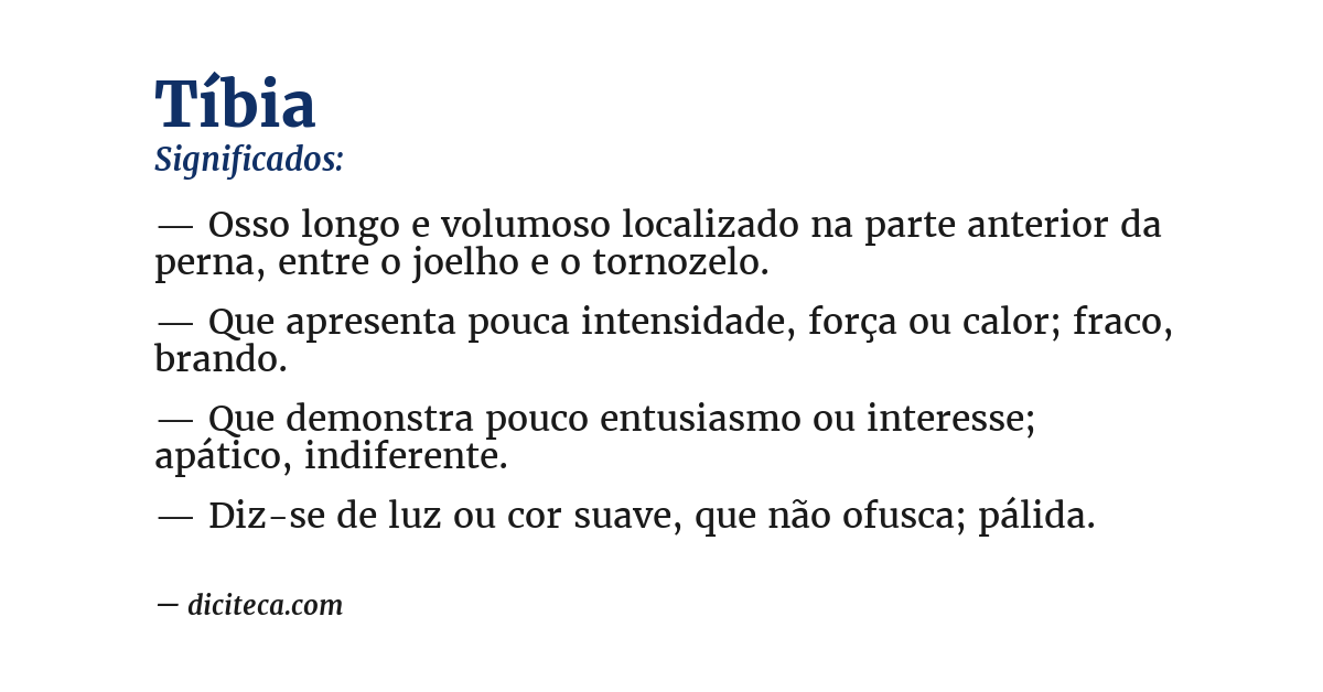 Significado de tíbia