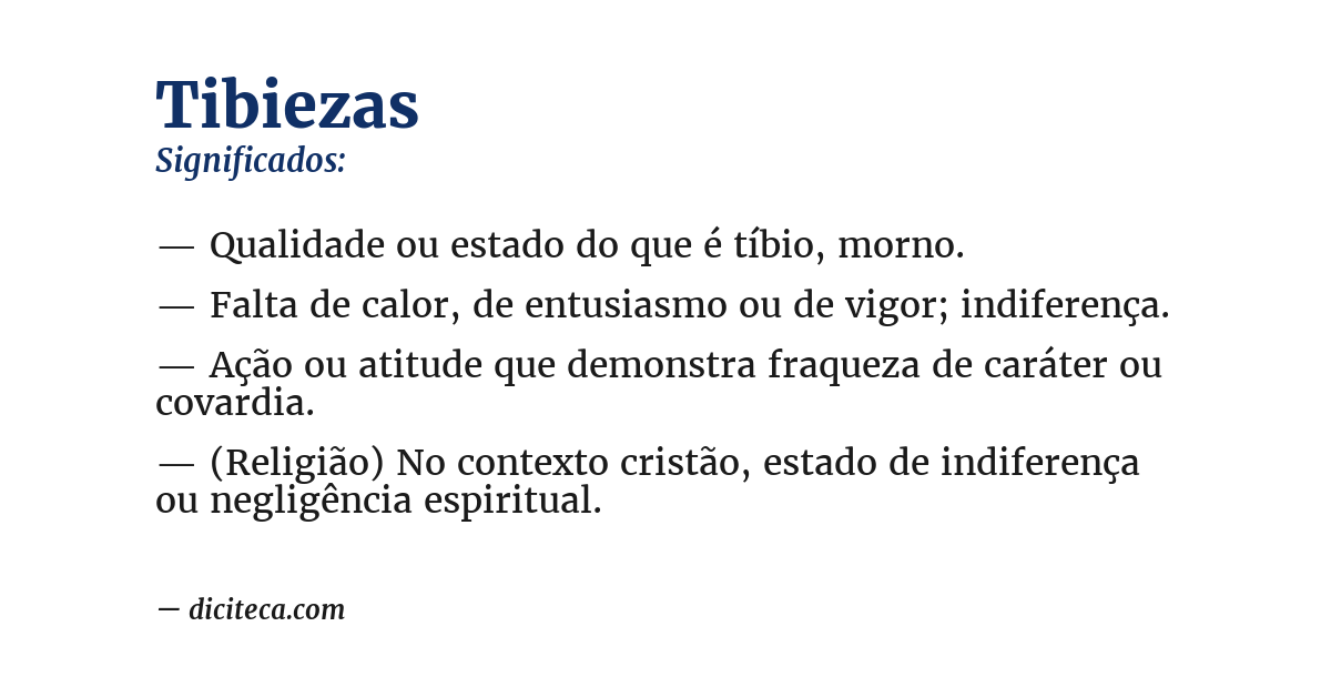 Significado de tibiezas