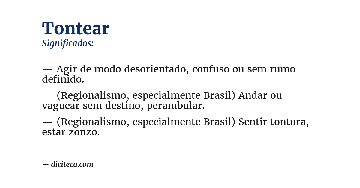 Significado de tontear