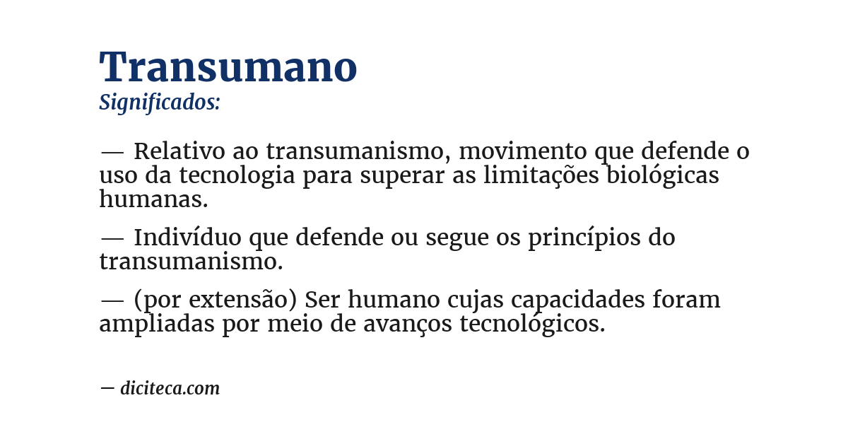 Significado de transumano