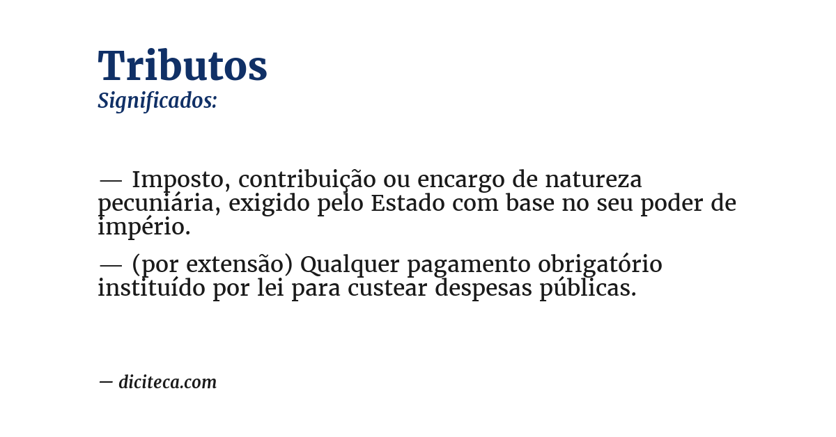 Significado de tributos