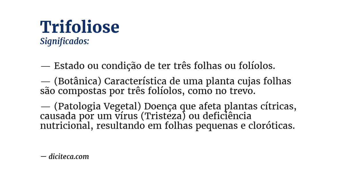 Significado de trifoliose