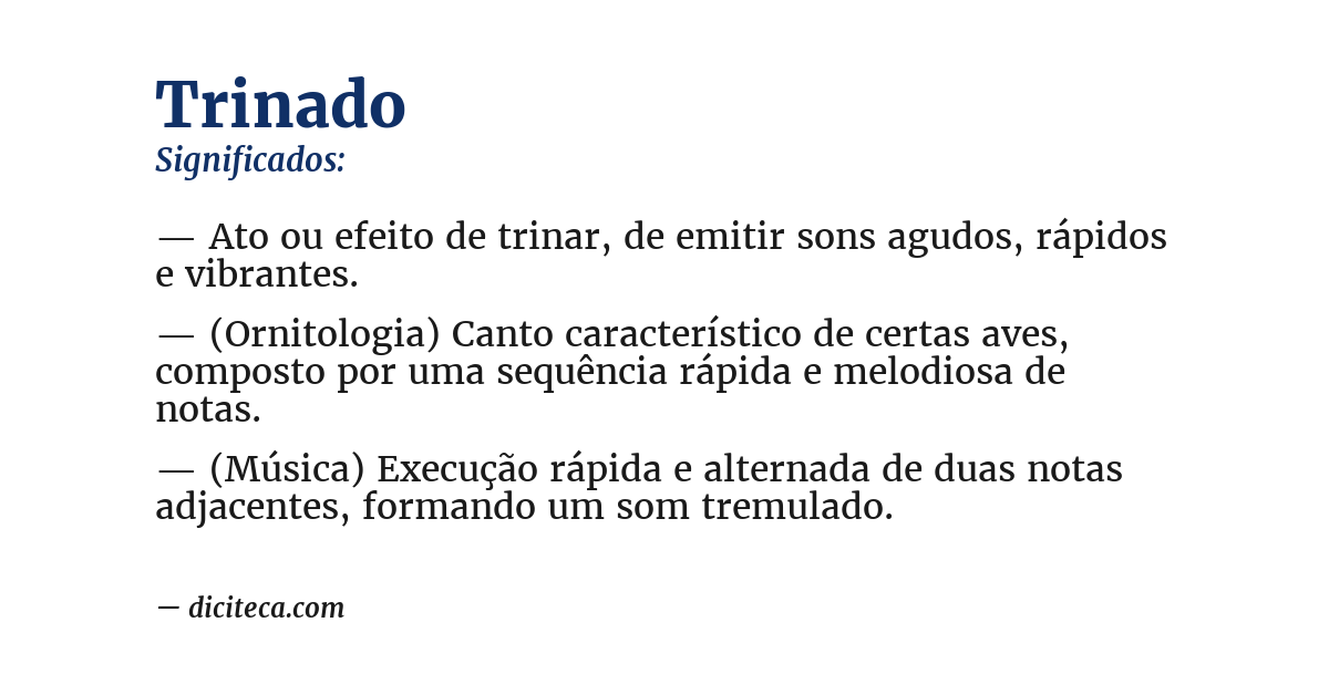 Significado de trinado
