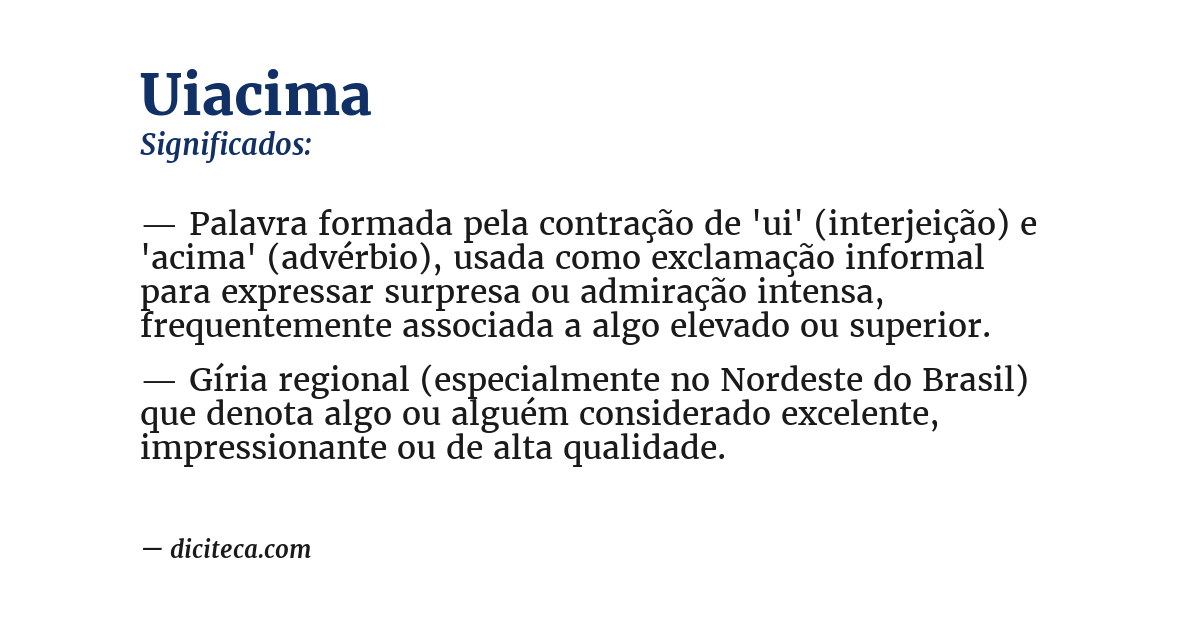 Significado de uiacima