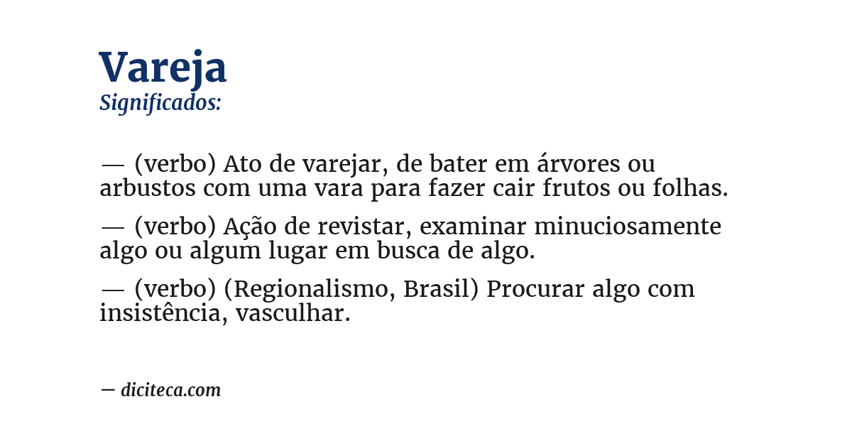Significado de vareja