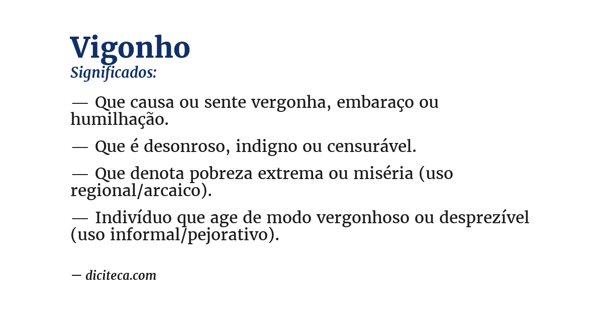 Significado de vigonho