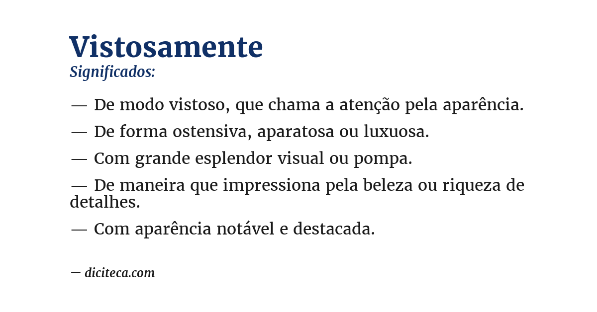Significado de vistosamente