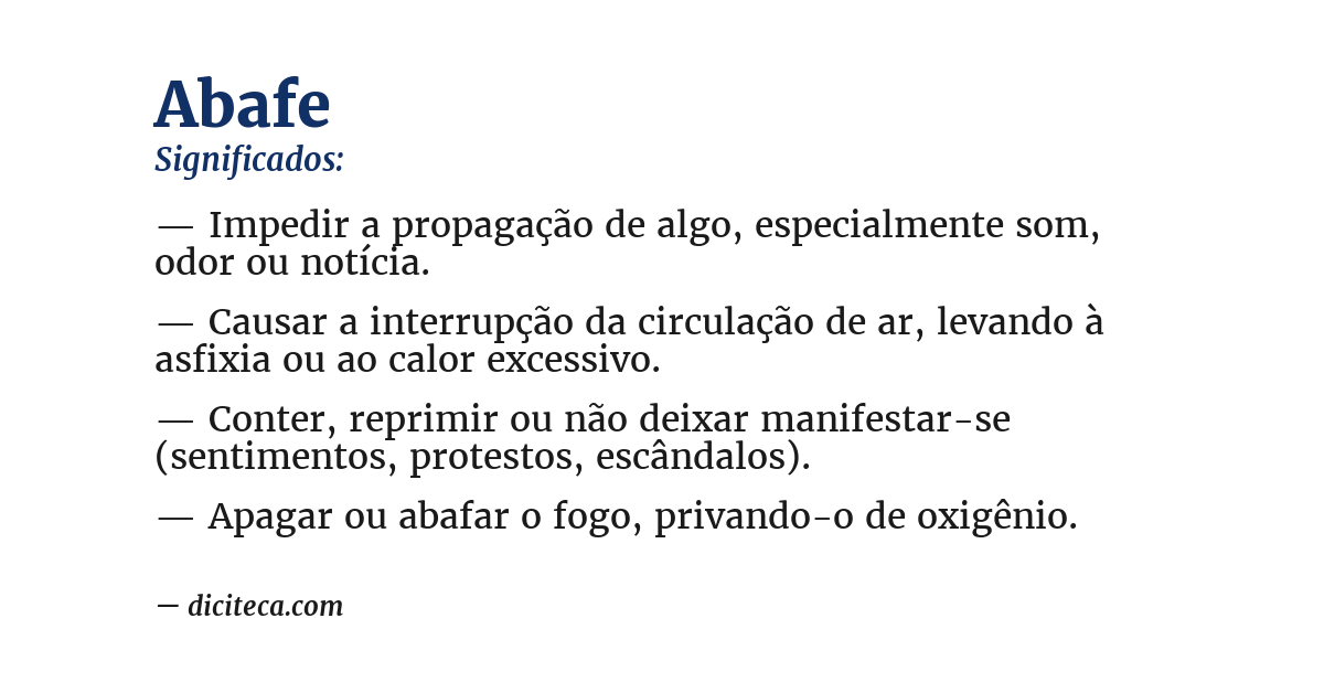 Significado de abafe