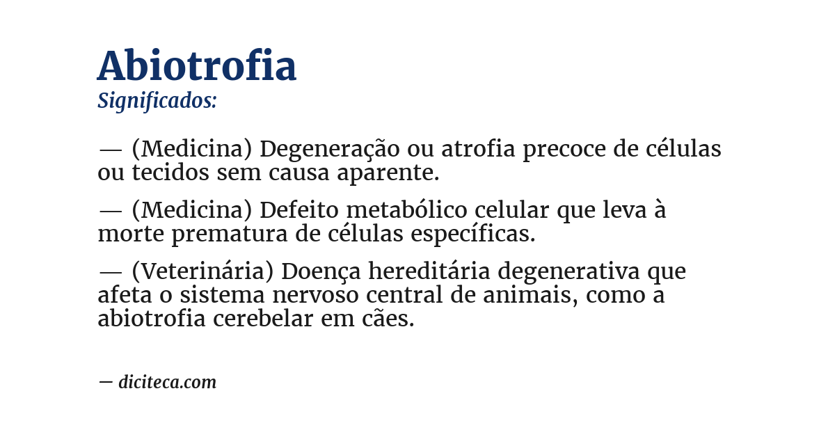 Significado de abiotrofia