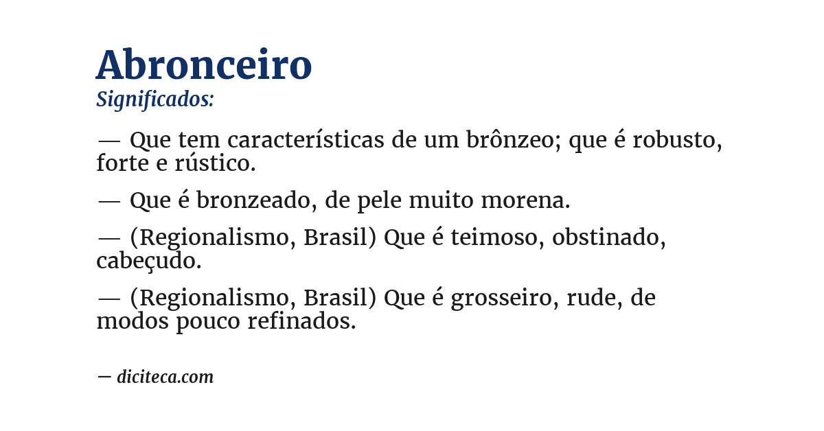 Significado de abronceiro