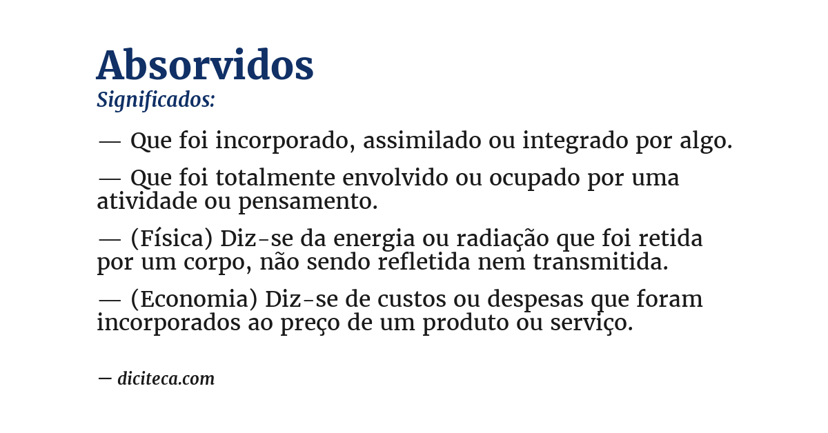 Significado de absorvidos