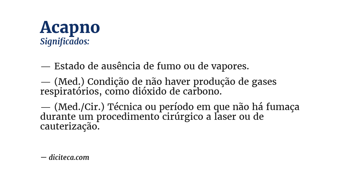 Significado de acapno