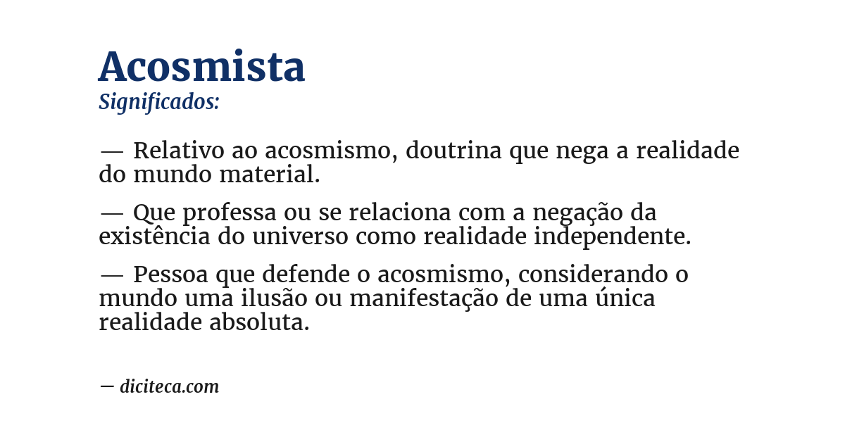 Significado de acosmista