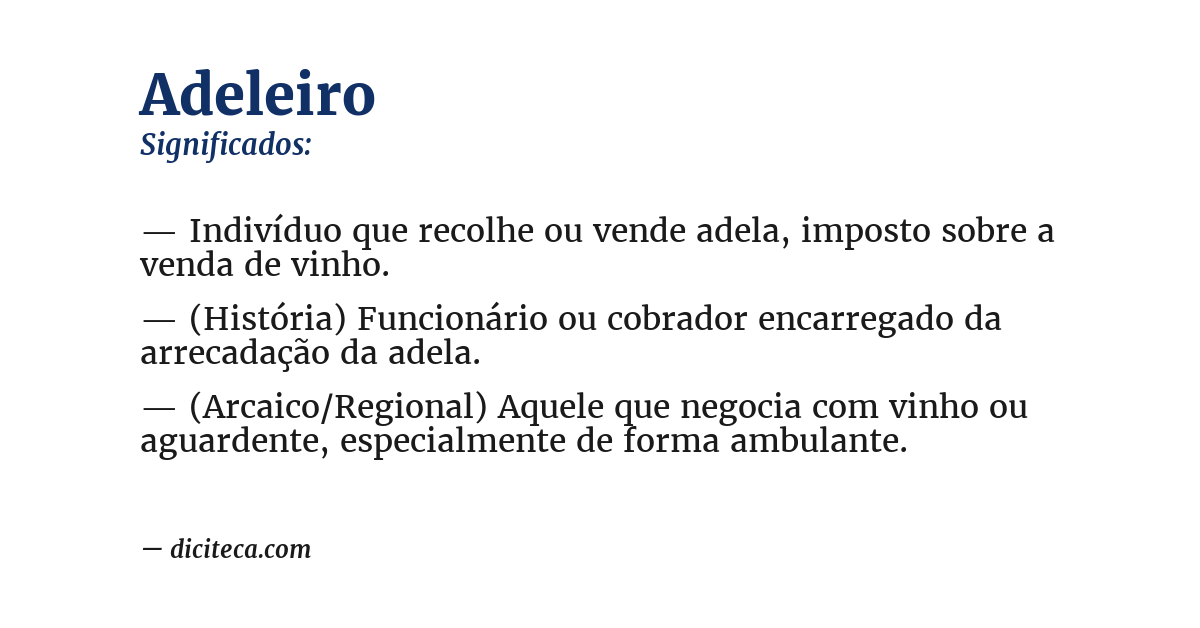 Significado de adeleiro