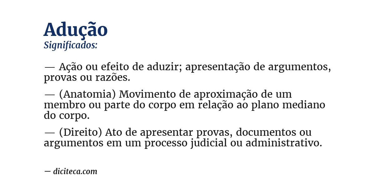 Significado de adução