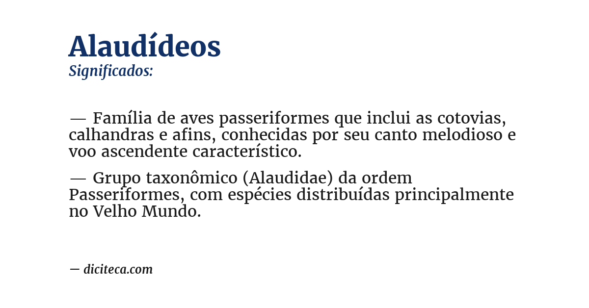 Significado de alaudídeos