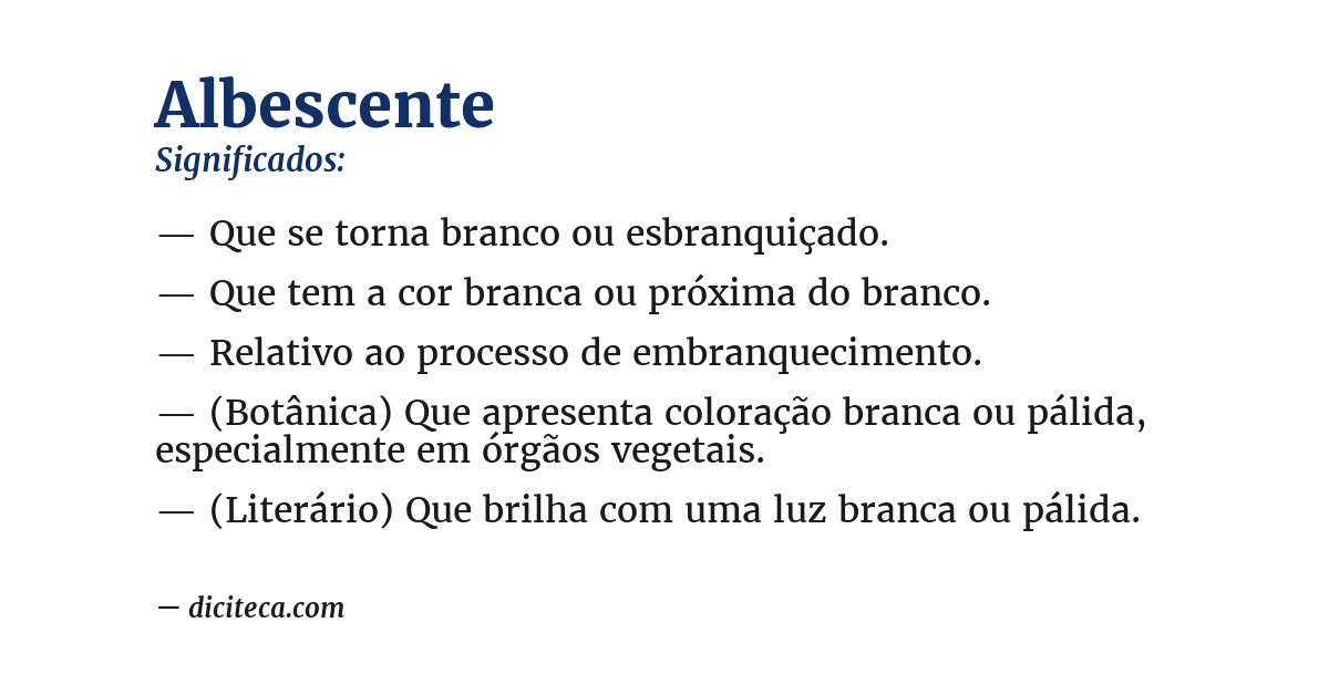 Significado de albescente