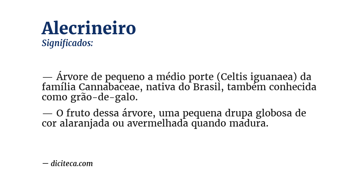 Significado de alecrineiro
